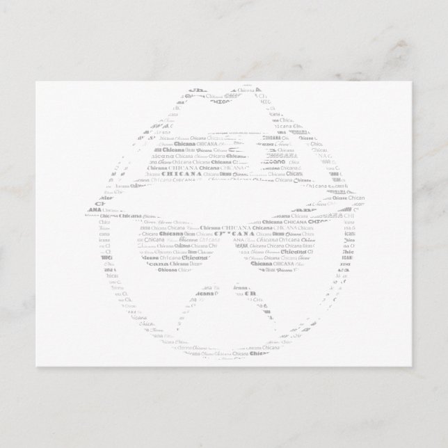 Chicana rides low text lowrider postcard (Front)