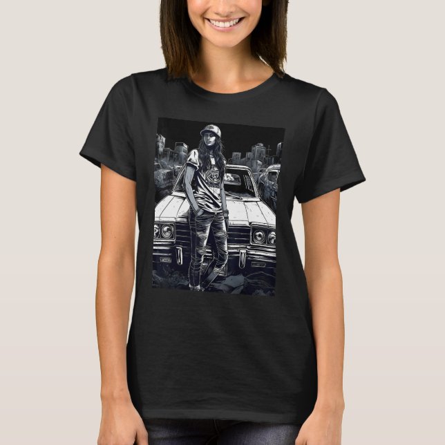 Chicana Style Lowrider Clothes Women Mexican Ameri T-Shirt (Front)