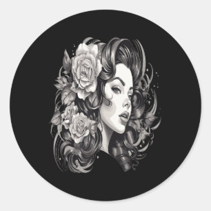 Chicano Chicana La Raza Barrio Tattoo Art Death _6 Classic Round Sticker