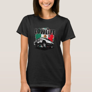 Chicano Cholo Mexico Flag 3 Wheelin  Mens Lowrider T-Shirt