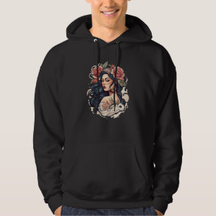 Chicano Girl Mexico Flowers Death Pretty 10 Hoodie