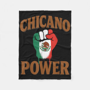 Chicano Power Mexican Mexico Flag Brown Latino Raz Fleece Blanket
