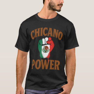 Chicano Power Mexican Mexico Flag Brown Latino Raz T-Shirt