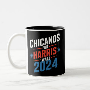 Chicanos for Harris Walz 2024 Presidential Two-Tone Coffee Mug