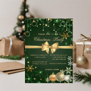 ChicChristmas Balls,Snowflakes Corporate Christmas Invitation