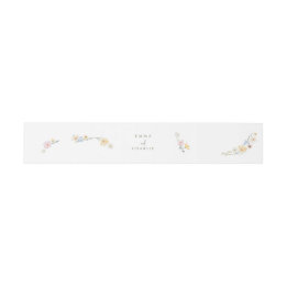 Chich Pastel flowers Wedding Invitation Belly Band