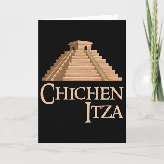 Chichen Itza And Pyramid For Summer Archeological  Card (Front)