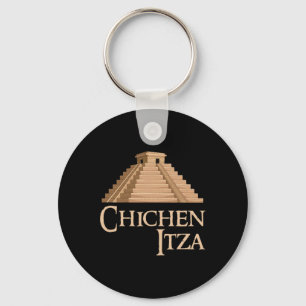 Chichen Itza And Pyramid For Summer Archeological Key Ring