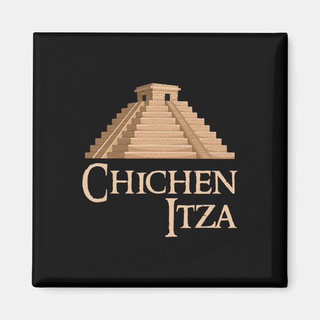 Chichen Itza And Pyramid For Summer Archeological  Magnet (Front)