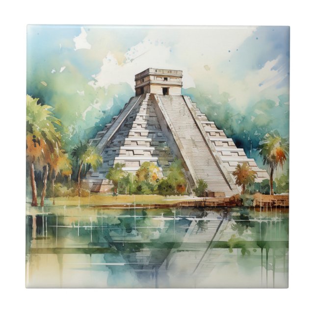 Chichen Itza Ceramic Tile (Front)