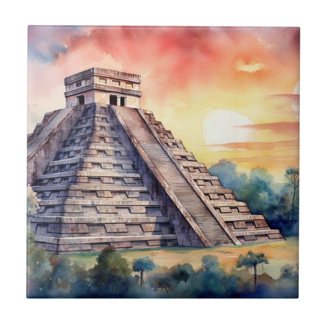 Chichen Itza Ceramic Tile (Front)