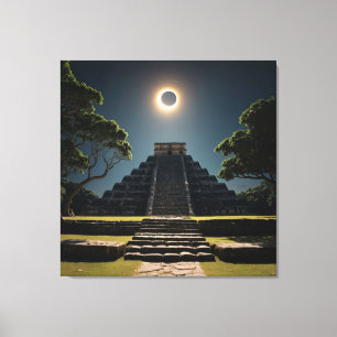 Chichen Itza Eclipse Canvas Print
