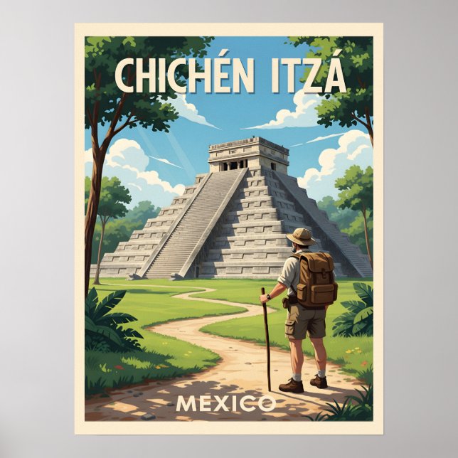 Chichén Itzá Mexico – Temple of Kukulcán Poster (Front)