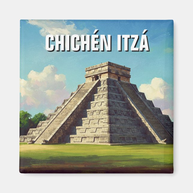 Chichen Itza Mexico Travel Beach Magnet (Front)