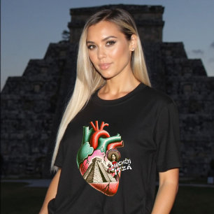 Chichén Itzá Pyramid Yucatan Mexican Heart  T-Shirt