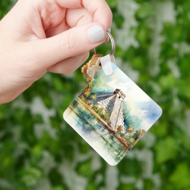 Chichen Itza, Stretched  Key Ring (Hand)