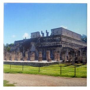 Chichen Itza. Temple warriors Ceramic Tile