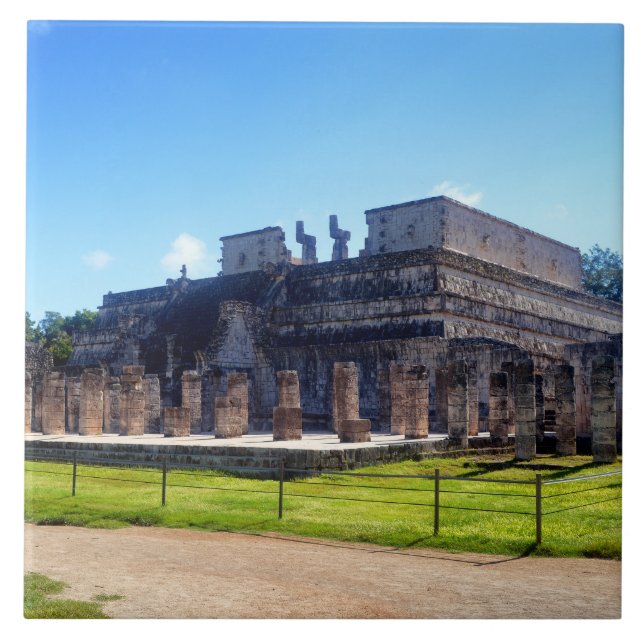 Chichen Itza. Temple warriors Ceramic Tile (Front)