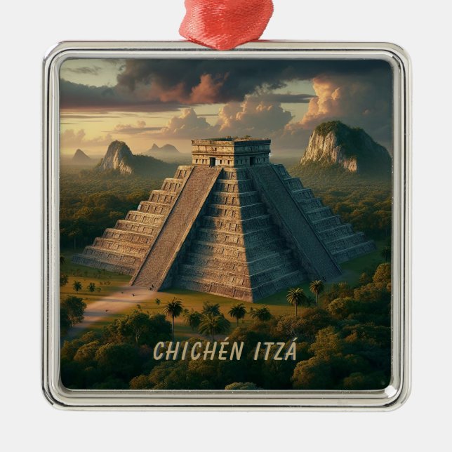 Chichén Itzá Yucatá Mexico Landscape Travel Metal Ornament (Front)