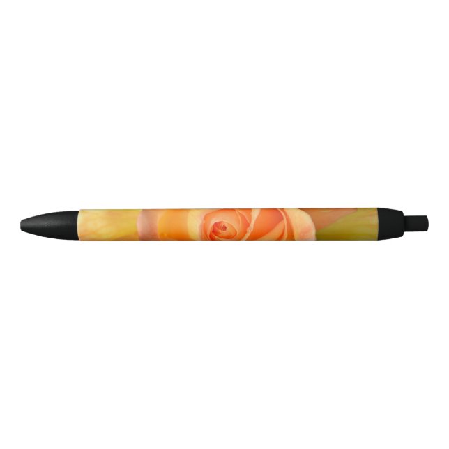Chichewa Peach Rose Blossom Black Ink Pen (Front)