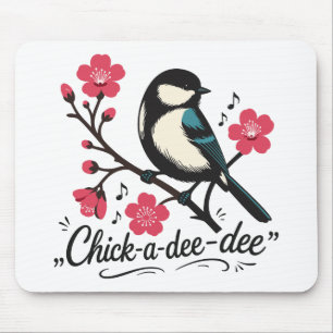 Chick-a-dee-dee-dee chickadee bird call mouse pad