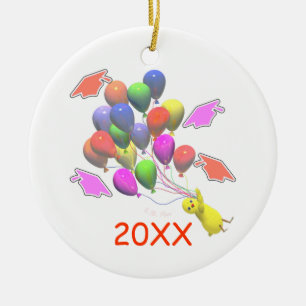 Chick and Balloons Kindergarten Graduation Ceramic Ornament
