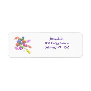Chick and Balloons Kindergarten Graduation Return Address Label