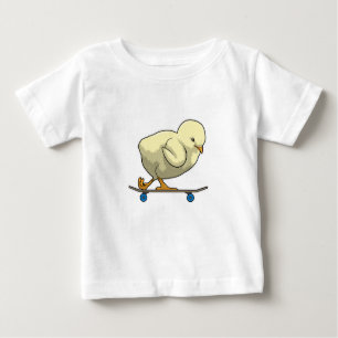 Chick as Skater with Skateboard Baby T-Shirt