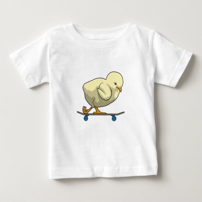 Chick as Skater with Skateboard Baby T-Shirt (Front)