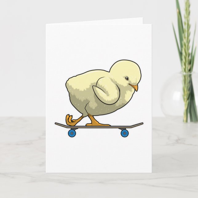 Chick as Skater with Skateboard Card (Front)