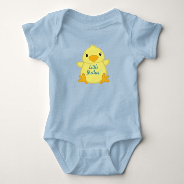 Chick Baby Shower Blue Baby Bodysuit (Front)