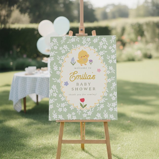 Chick Baby Shower Cute Welcome Sign (Creator Uploaded)
