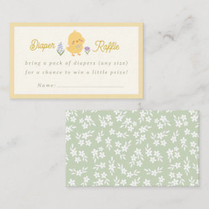 Chick Baby Shower Diaper Raffle Ticket Enclosure Card