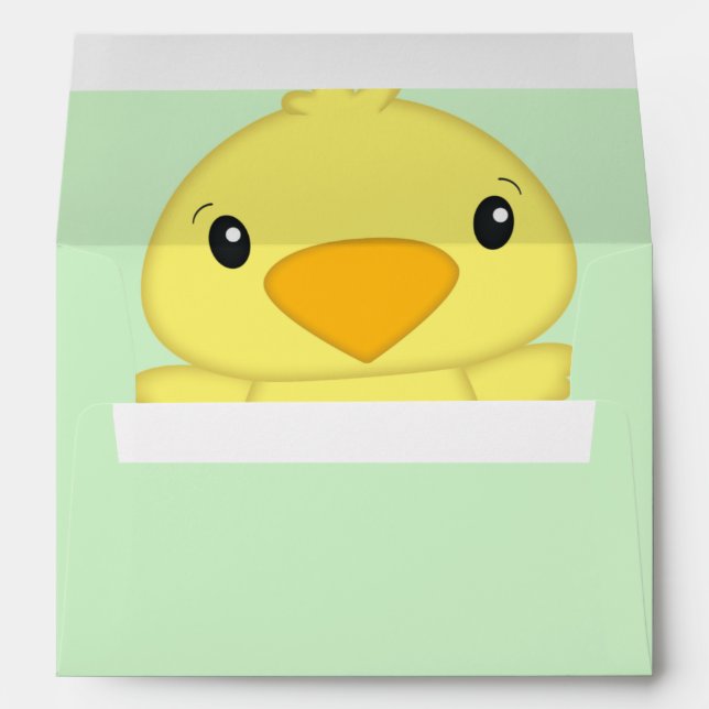Chick Baby Shower Green Envelope (Back (Bottom))
