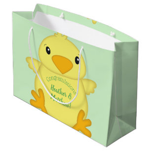 Chick Baby Shower Green Large Gift Bag