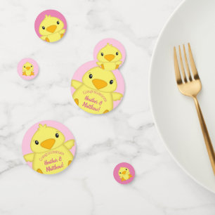Chick Baby Shower Pink Confetti