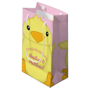 Chick Baby Shower Pink Small Gift Bag