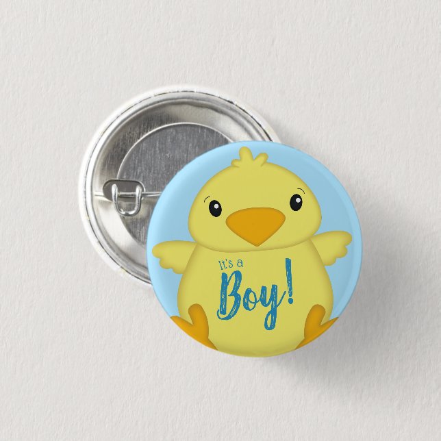 Chick Baby Shower Spring Blue 3 Cm Round Badge (Front & Back)