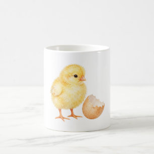 Chick Beside a Cracked Eggshell Coffee Mug