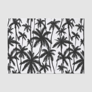 Chick Black + White Palm Tree Pattern Tissue Paper