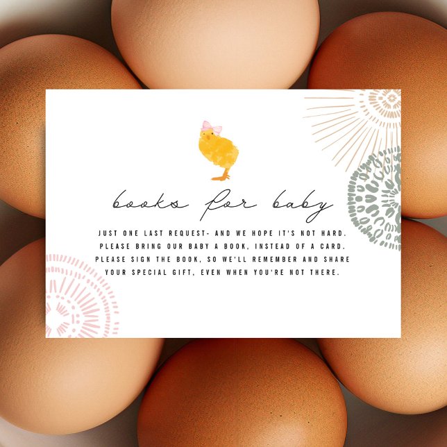 Chick Books For Baby Girl Baby Shower Book Request Invitation (Creator Uploaded)
