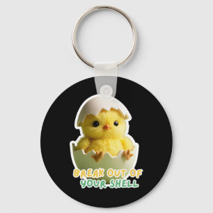 Chick@break Out Of Your Shell Sticker Key Ring