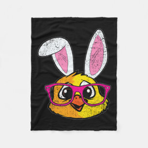 Chick Bunny Ears Easter Cute Farm Animal Spring Fleece Blanket