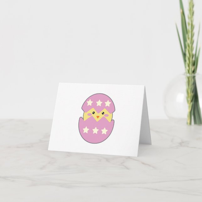 Chick Coming Out of Purple Egg PERSONALIZED  Card (Front)