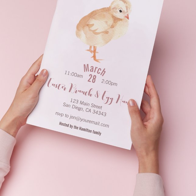 Chick Easter Brunch & Egg Hunt Invitation (Creator Uploaded)