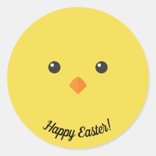 Chick Face Classic Round Sticker