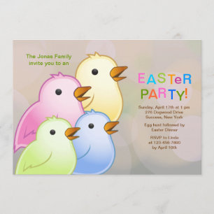 Chick Family Easter Party Invitation