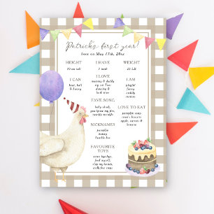 Chick First Birthday Milestone Birthday Poster