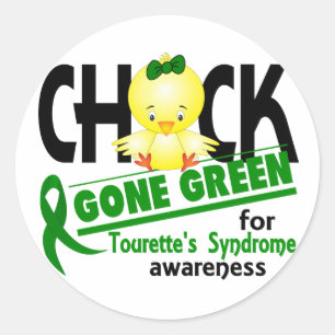Chick Gone Green 2 Tourette's Syndrome Classic Round Sticker