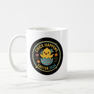 Chick Happens – Easter 2026 Badge Design Coffee Mug